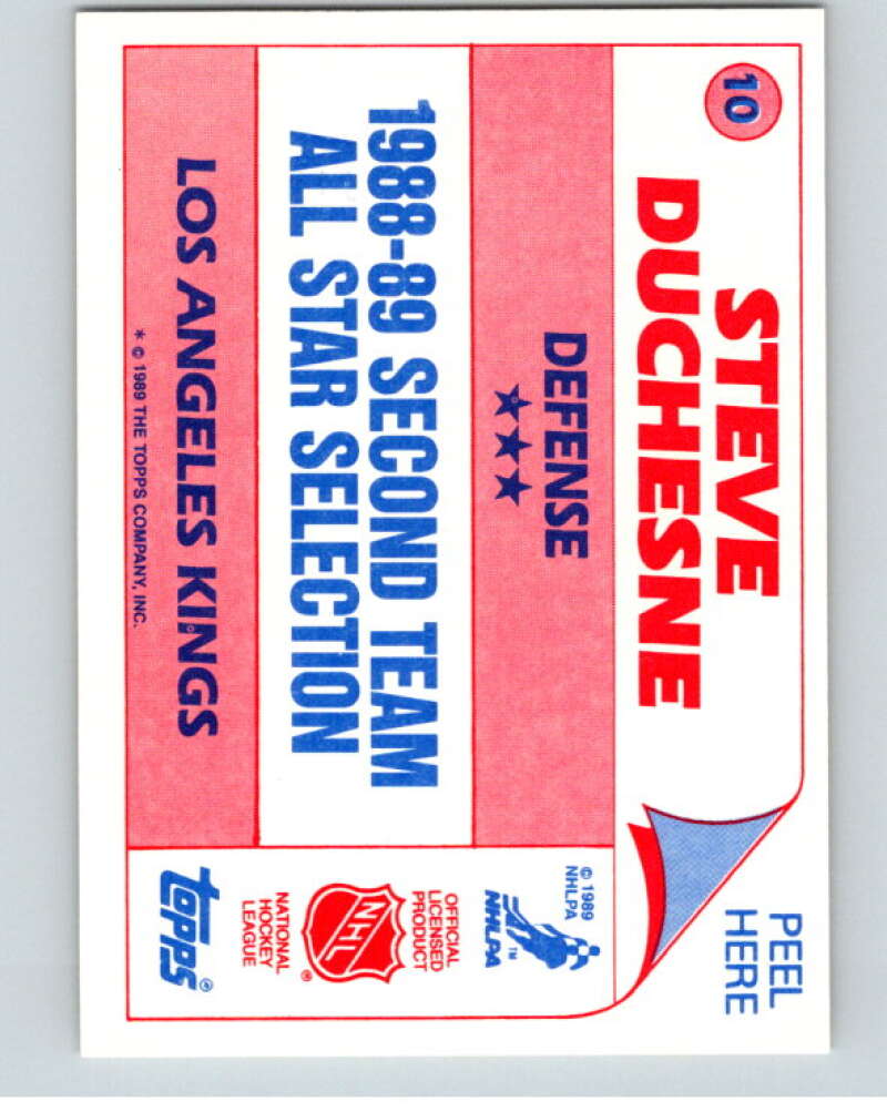 1989-90 Topps Stickers #10 Steve Duchesne  Los Angeles Kings  V52969 Image 2