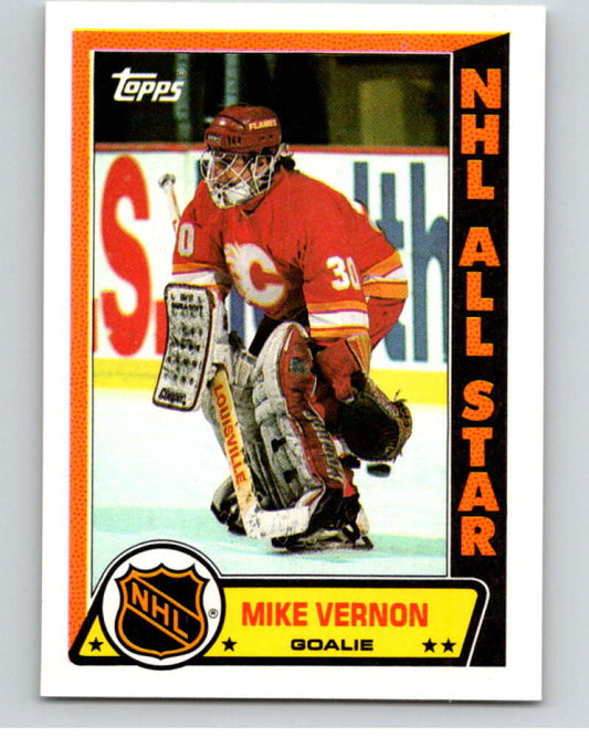 1989-90 Topps Stickers #12 Mike Vernon  Calgary Flames  V52976 Image 1