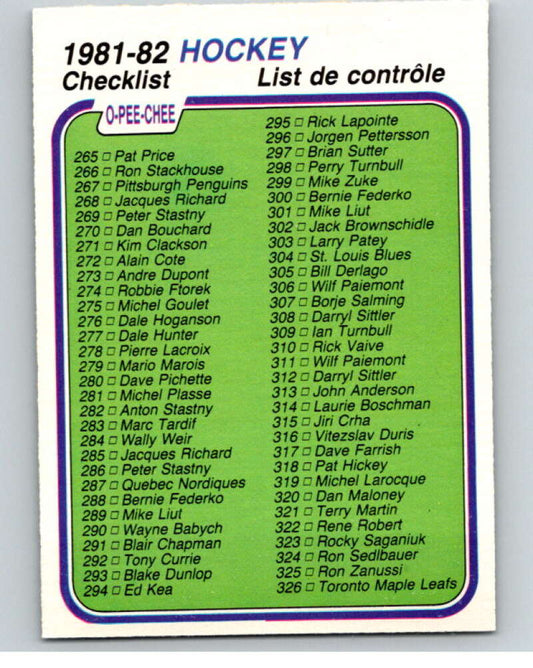1981-82 O-Pee-Chee #381 Checklist   V53081 Image 1