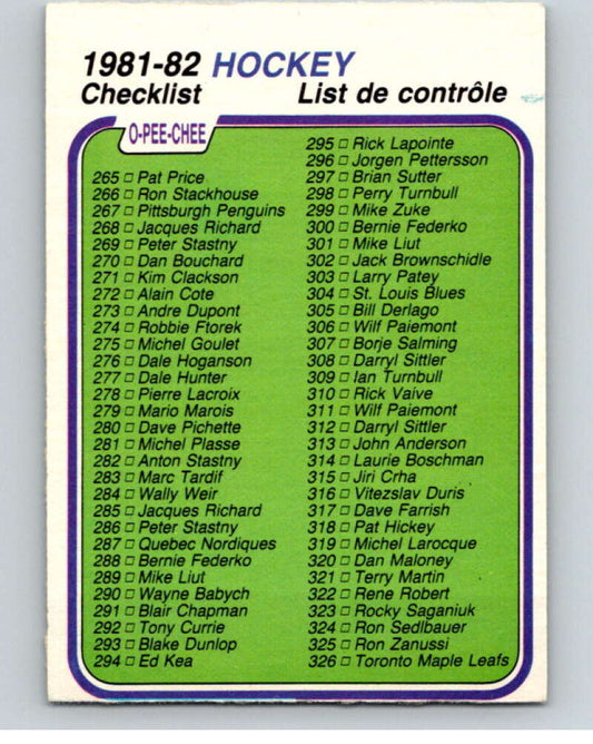 1981-82 O-Pee-Chee #381 Checklist   V53083 Image 1