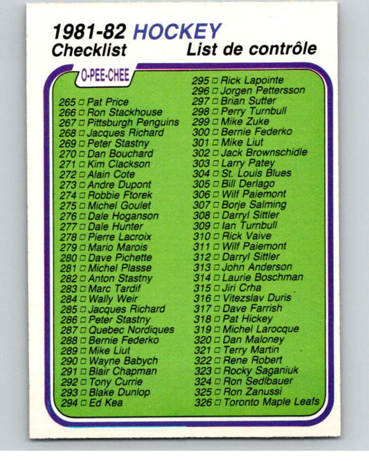 1981-82 O-Pee-Chee #381 Checklist   V53085 Image 1