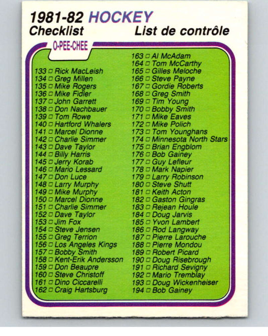 1981-82 O-Pee-Chee #380 Checklist   V53090 Image 1