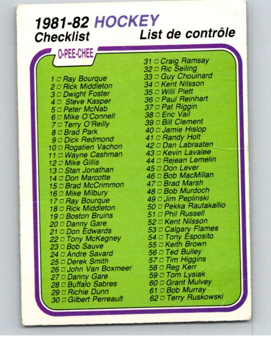 1981-82 O-Pee-Chee #379 Checklist   V53105 Image 1