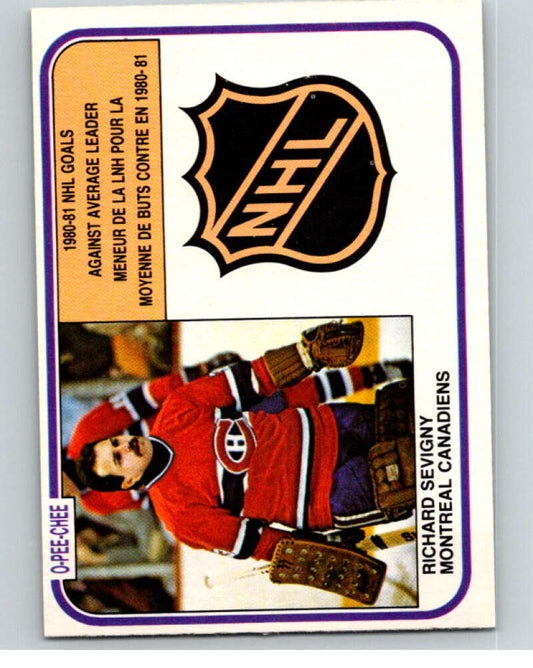 1981-82 O-Pee-Chee #387 Richard Sevigny LL  Montreal Canadiens  V53127 Image 1