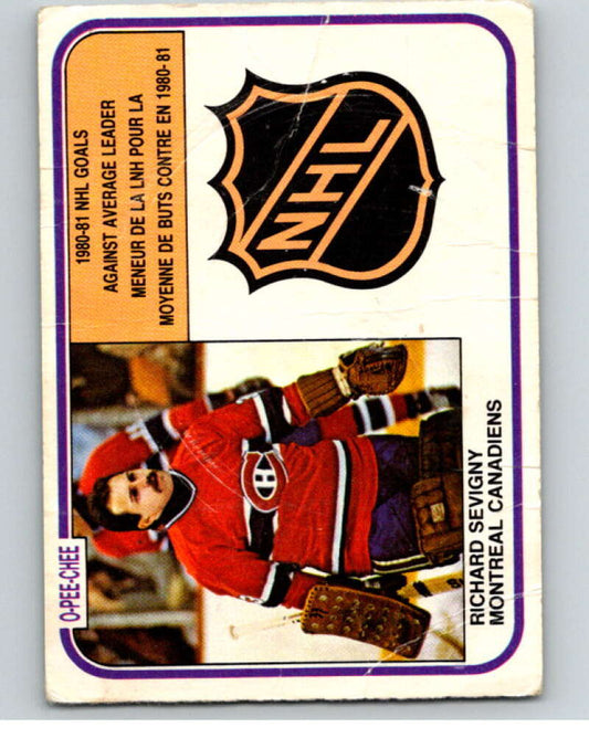 1981-82 O-Pee-Chee #387 Richard Sevigny LL  Montreal Canadiens  V53132 Image 1