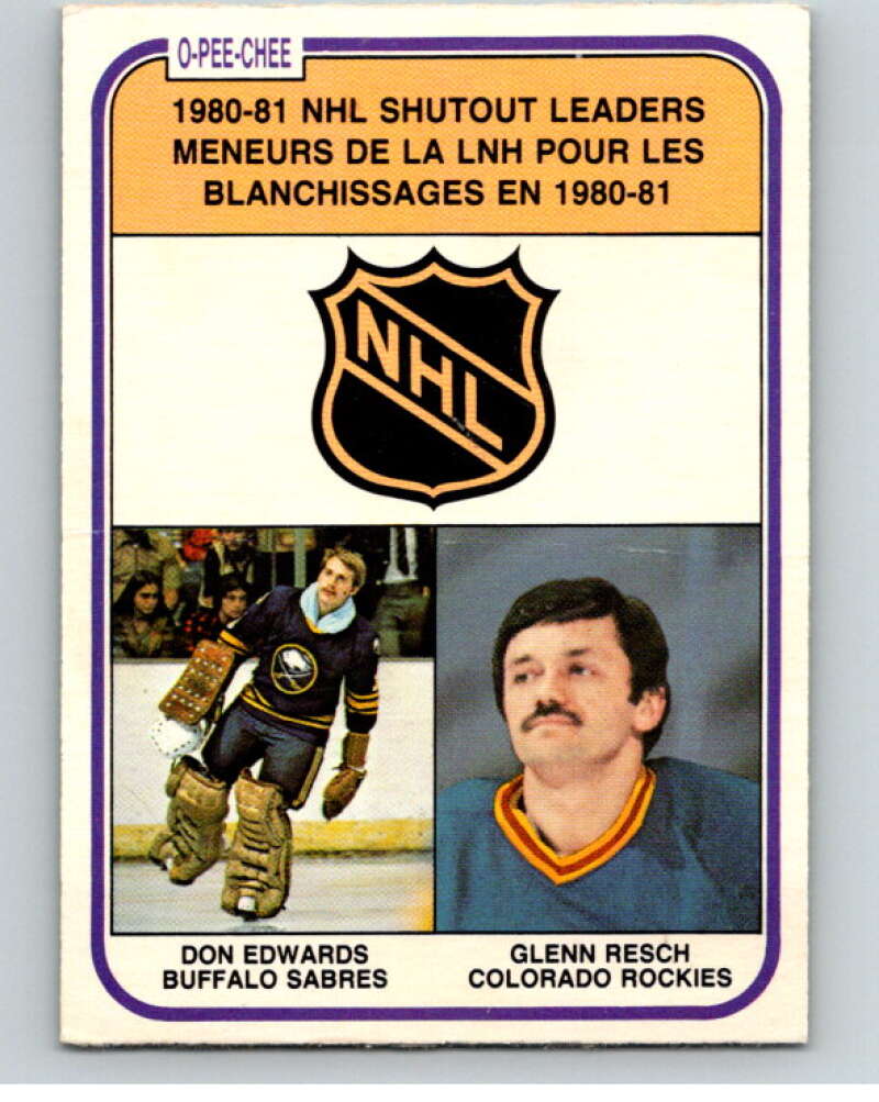 1981-82 O-Pee-Chee #389 Don Edwards/Glenn Resch LL   V53148 Image 1