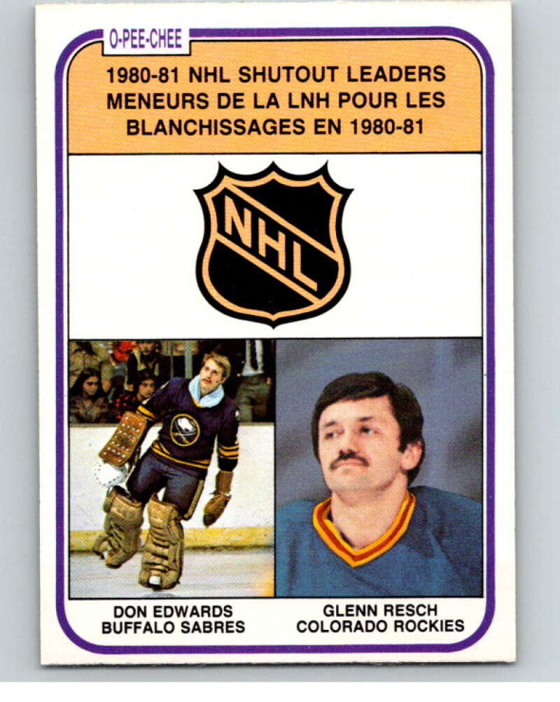 1981-82 O-Pee-Chee #389 Don Edwards/Glenn Resch LL   V53152 Image 1