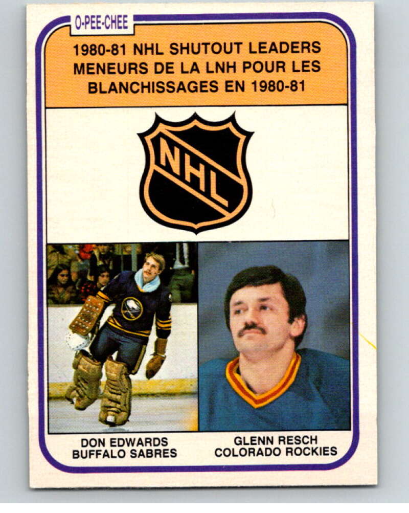 1981-82 O-Pee-Chee #389 Don Edwards/Glenn Resch LL   V53155 Image 1