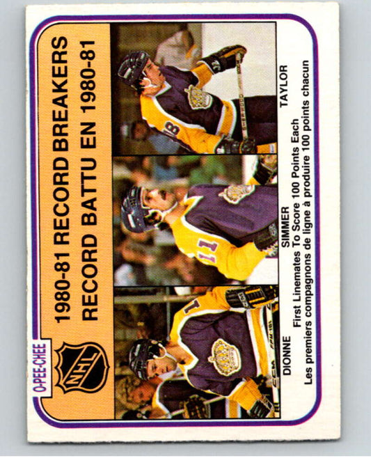 1981-82 O-Pee-Chee #391 Taylor/ Dionne/Simmer RB  Kings  V53168 Image 1