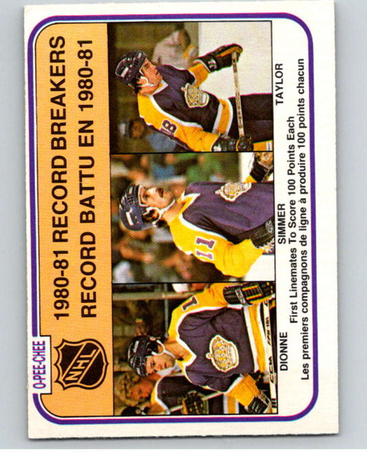 1981-82 O-Pee-Chee #391 Taylor/ Dionne/Simmer RB  Kings  V53172 Image 1