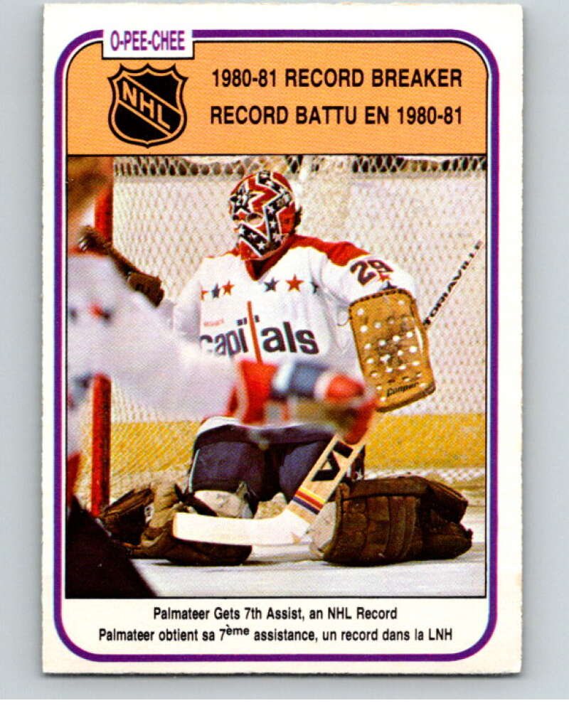 1981-82 O-Pee-Chee #394 Mike Palmateer RB  Washington Capitals  V53187 Image 1