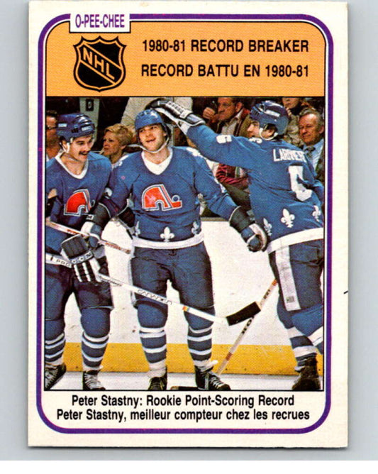 1981-82 O-Pee-Chee #395 Peter Stastny RB  Quebec Nordiques  V53191 Image 1