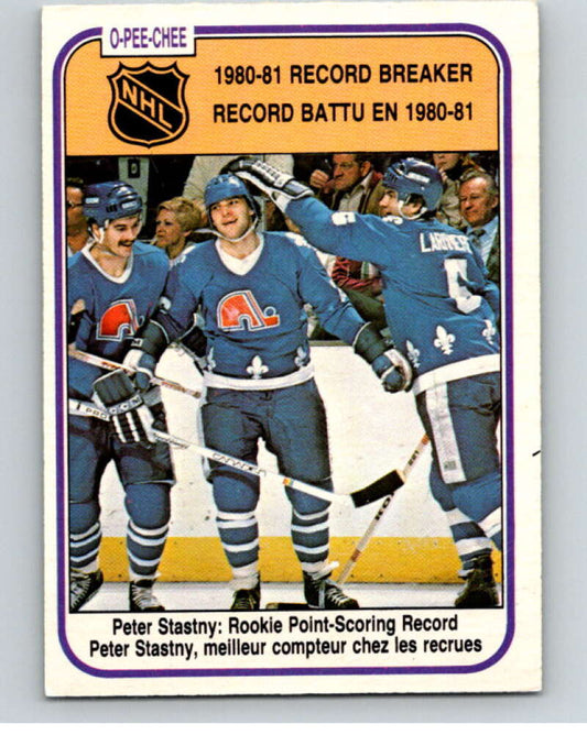 1981-82 O-Pee-Chee #395 Peter Stastny RB  Quebec Nordiques  V53193 Image 1