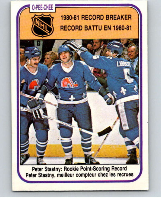 1981-82 O-Pee-Chee #395 Peter Stastny RB  Quebec Nordiques  V53195 Image 1