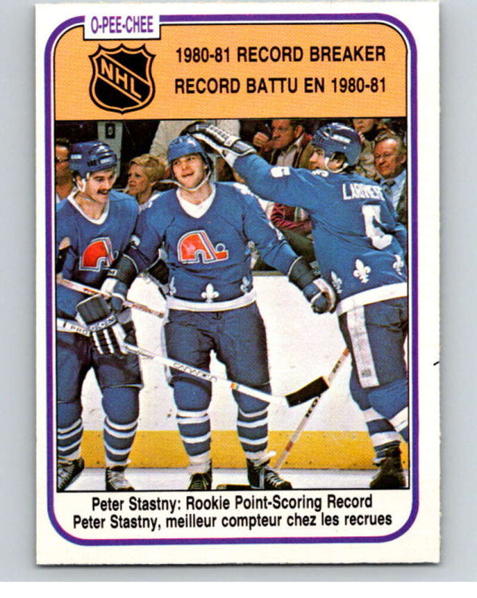 1981-82 O-Pee-Chee #395 Peter Stastny RB  Quebec Nordiques  V53197 Image 1