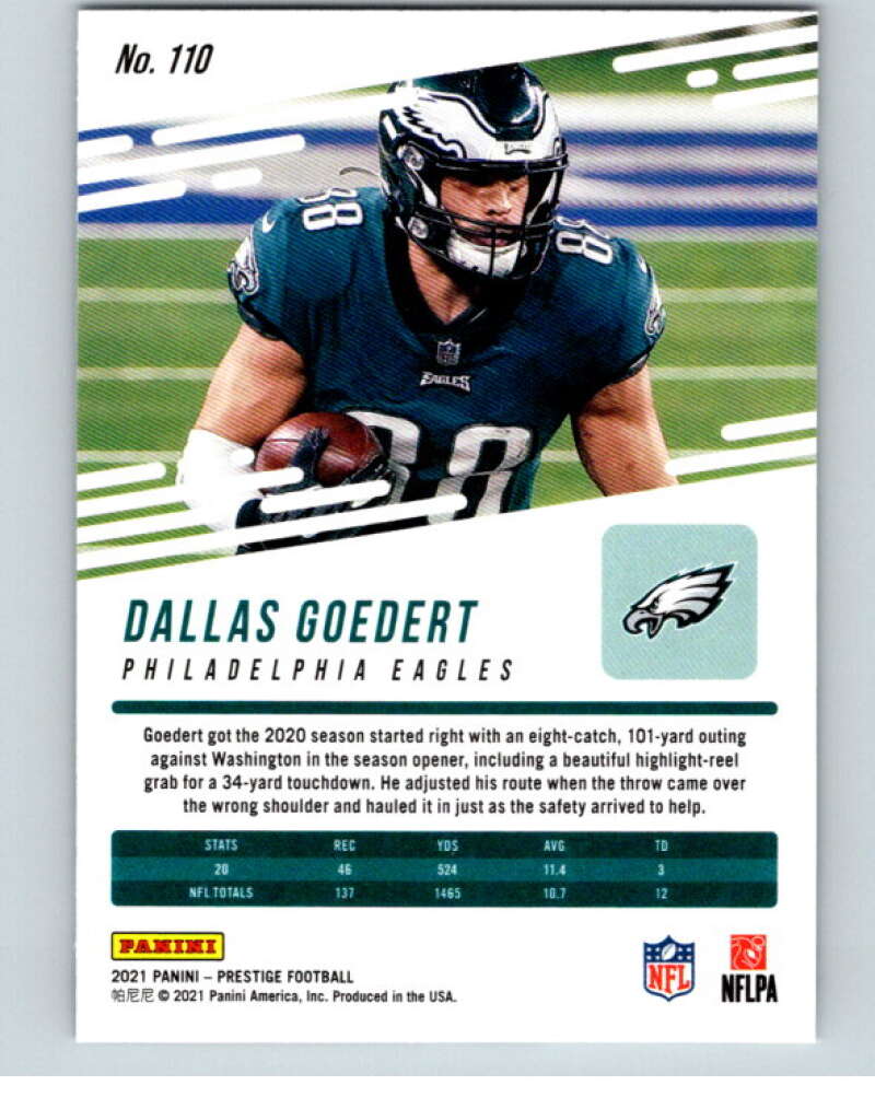 2021 Panini Prestige #110 Dallas Goedert  Philadelphia Eagles  V53230 Image 2