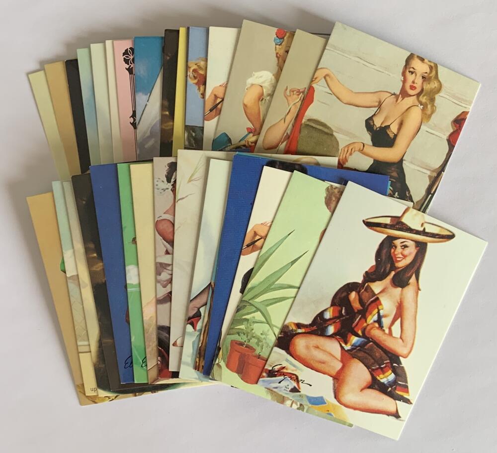 1993 Comic Gil Elvgren's Pinup Sexy Nudes Model Cards Lot of 32 - V53300 Image 1