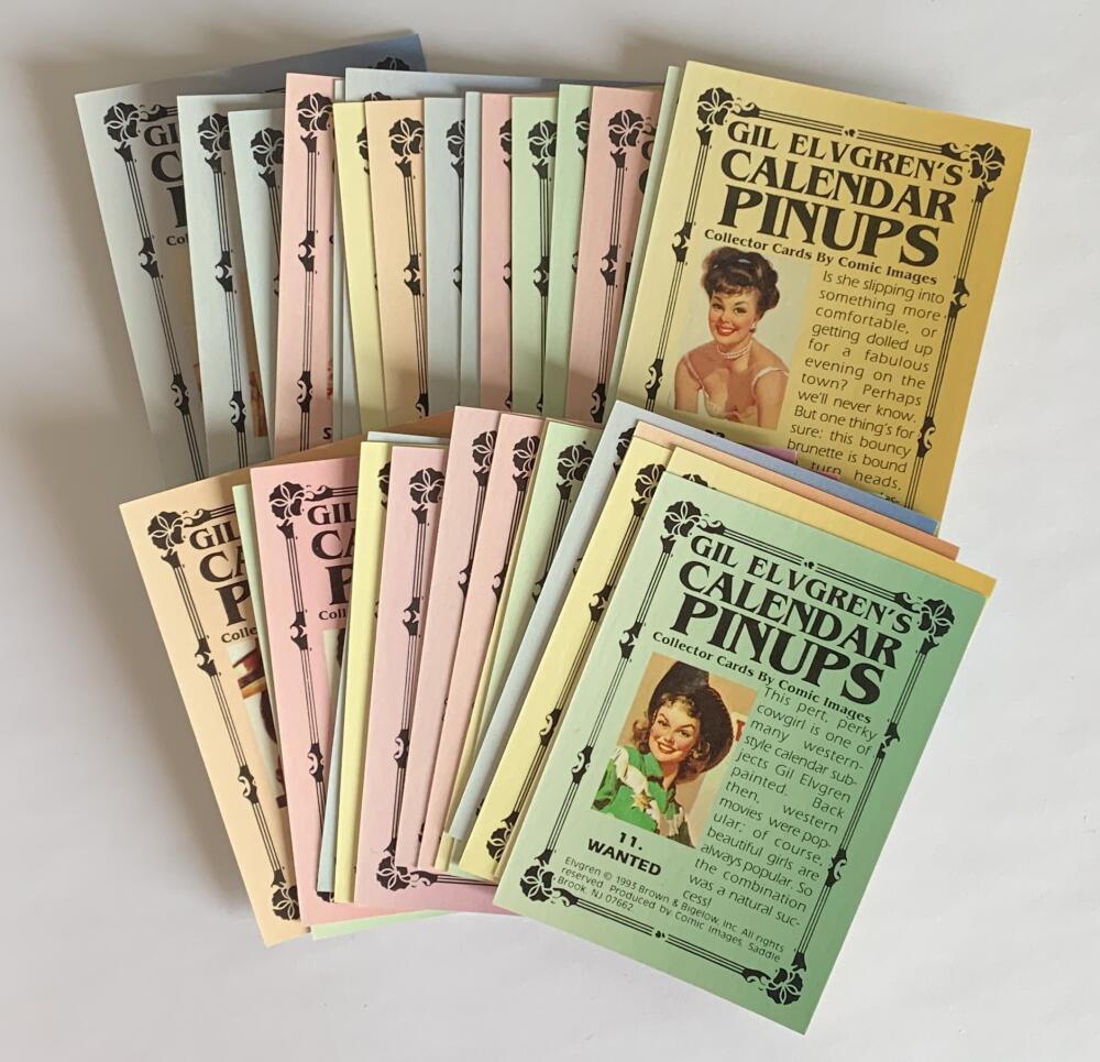 1993 Comic Gil Elvgren's Pinup Sexy Nudes Model Cards Lot of 32 - V53300 Image 2