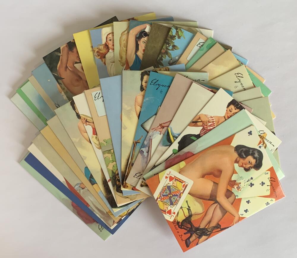 1993 Comic Gil Elvgren's Pinup Sexy Nudes Model Cards Lot of 38 - V53301 Image 1