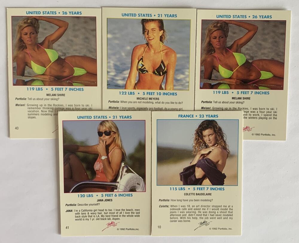 1992 Portfolio Swimsuit Sexy Girl Cards Lot of 5 - V53302 Image 2
