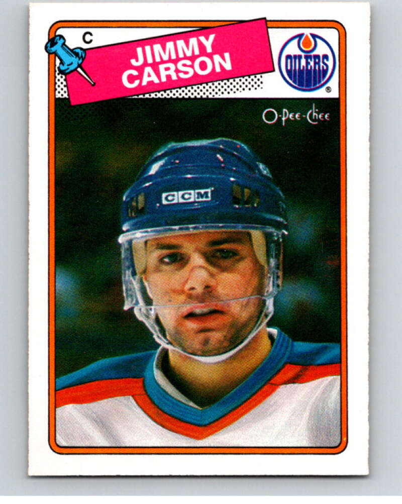 1988-89 O-Pee-Chee #9 Jimmy Carson  Edmonton Oilers  V53315 Image 1