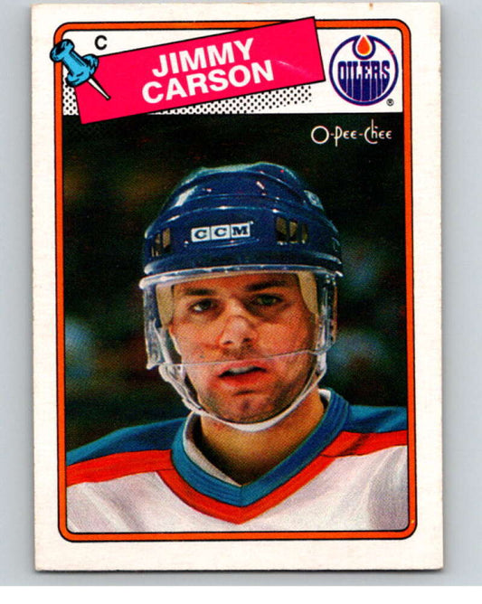 1988-89 O-Pee-Chee #9 Jimmy Carson  Edmonton Oilers  V53316 Image 1