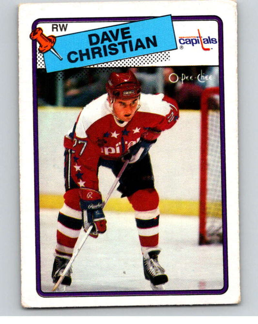 1988-89 O-Pee-Chee #14 Dave Christian  Washington Capitals  V53329 Image 1