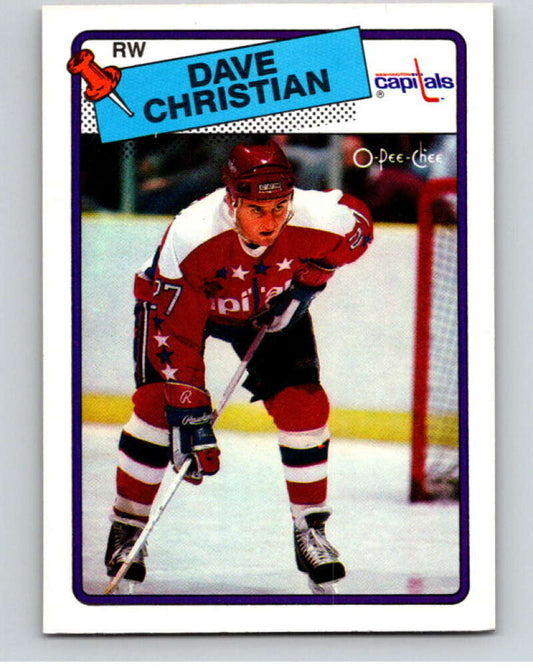 1988-89 O-Pee-Chee #14 Dave Christian  Washington Capitals  V53330 Image 1