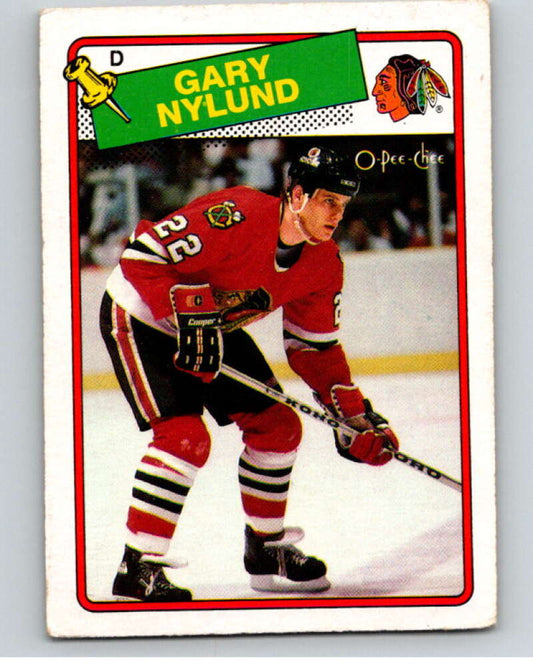 1988-89 O-Pee-Chee #15 Gary Nylund  Chicago Blackhawks  V53332 Image 1