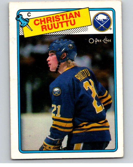 1988-89 O-Pee-Chee #18 Christian Ruuttu  Buffalo Sabres  V53336 Image 1