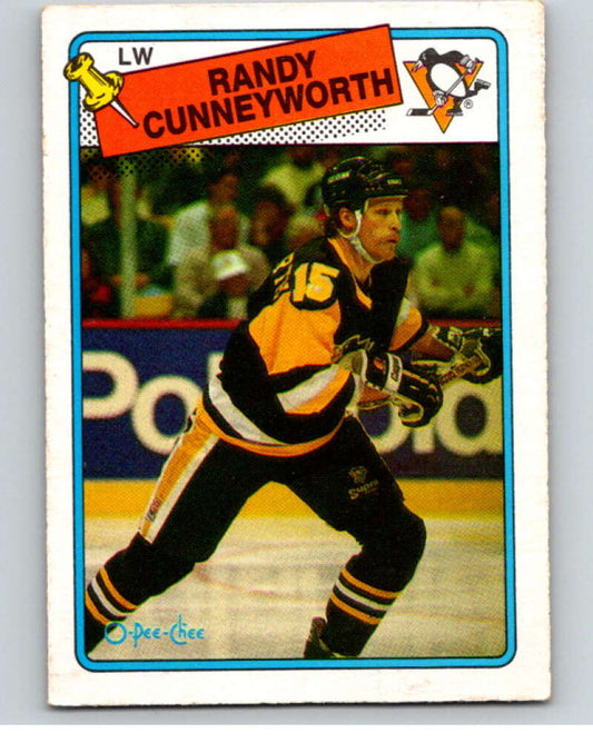 1988-89 O-Pee-Chee #19 Randy Cunneyworth  Pittsburgh Penguins  V53338 Image 1