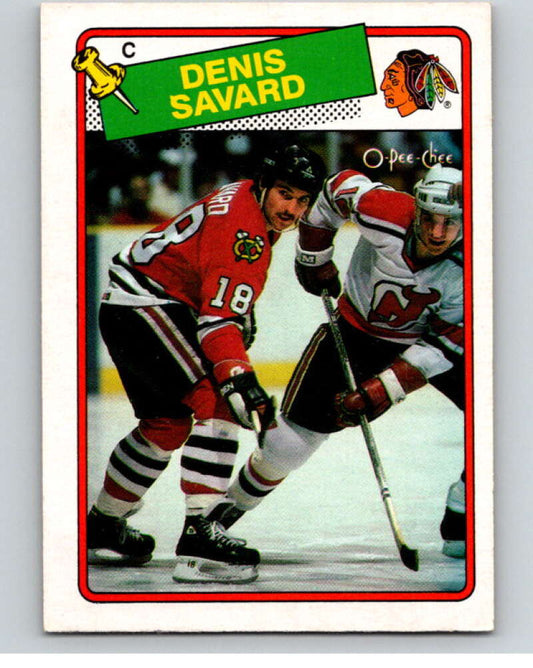 1988-89 O-Pee-Chee #26 Denis Savard  Chicago Blackhawks  V53345 Image 1