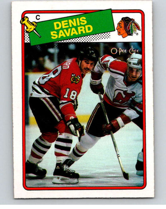 1988-89 O-Pee-Chee #26 Denis Savard  Chicago Blackhawks  V53346 Image 1