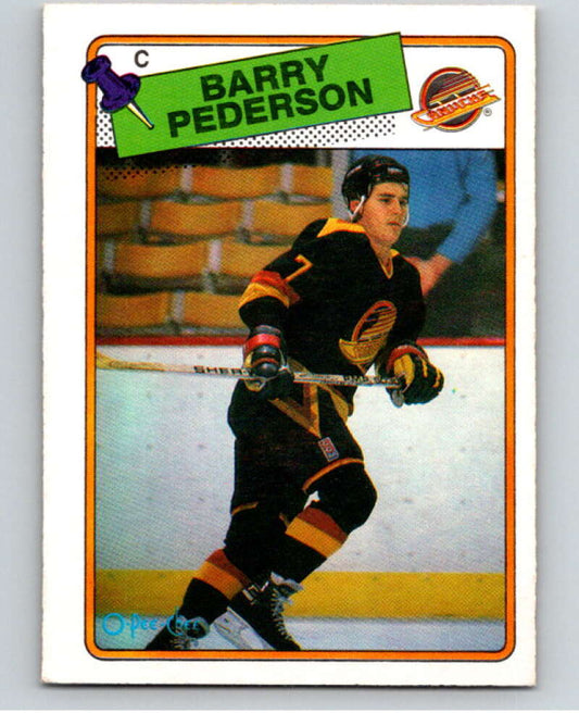 1988-89 O-Pee-Chee #32 Barry Pederson  Vancouver Canucks  V53357 Image 1