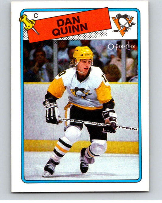 1988-89 O-Pee-Chee #41 Dan Quinn  Pittsburgh Penguins  V53370 Image 1