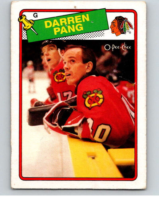 1988-89 O-Pee-Chee #51 Darren Pang  RC Rookie Chicago  V53390 Image 1