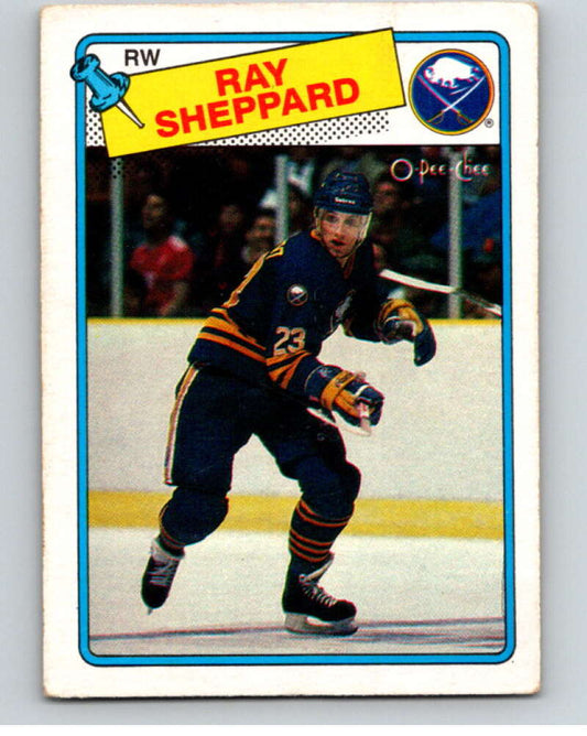 1988-89 O-Pee-Chee #55 Ray Sheppard  RC Rookie Buffalo Sabres  V53396 Image 1