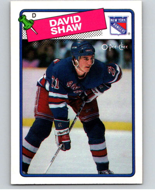 1988-89 O-Pee-Chee #57 David Shaw  New York Rangers  V53402 Image 1