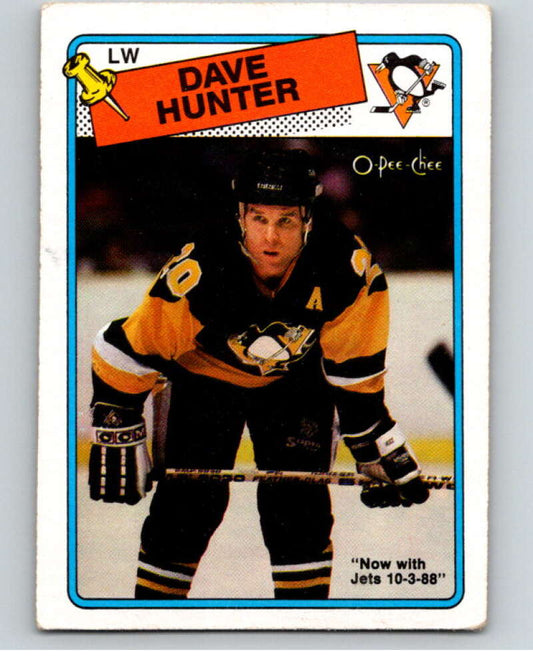 1988-89 O-Pee-Chee #62 Dave Hunter  Pittsburgh Penguins  V53412 Image 1