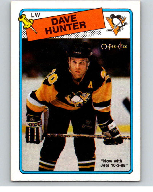 1988-89 O-Pee-Chee #62 Dave Hunter  Pittsburgh Penguins  V53413 Image 1