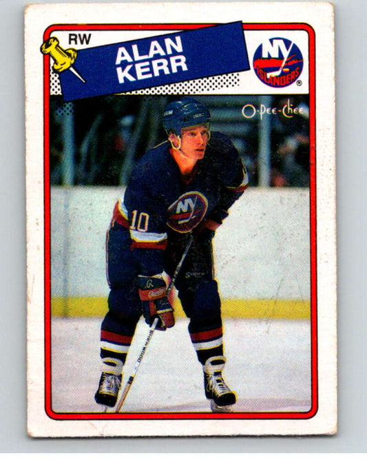 1988-89 O-Pee-Chee #63 Alan Kerr  RC Rookie New York Islanders  V53414 Image 1