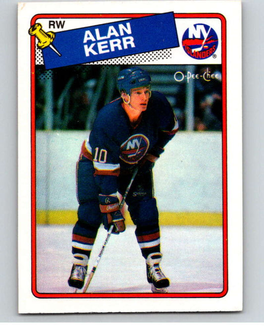 1988-89 O-Pee-Chee #63 Alan Kerr  RC Rookie New York Islanders  V53416 Image 1