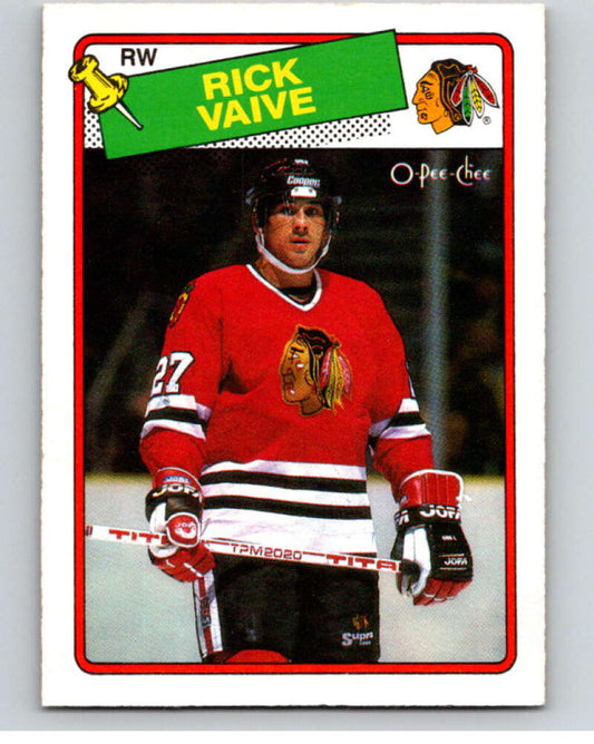 1988-89 O-Pee-Chee #77 Rick Vaive  Chicago Blackhawks  V53439 Image 1
