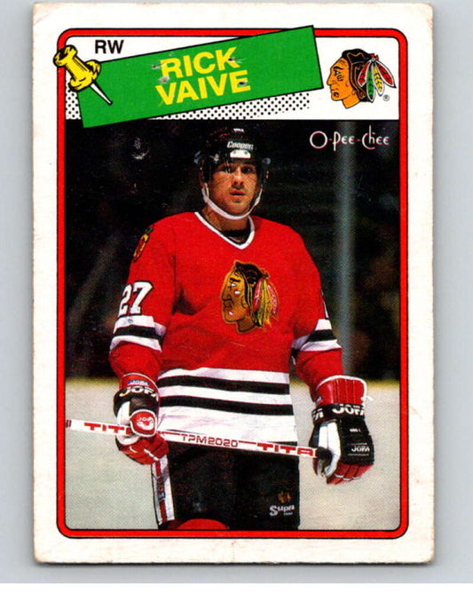 1988-89 O-Pee-Chee #77 Rick Vaive  Chicago Blackhawks  V53440 Image 1
