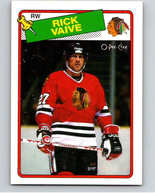 1988-89 O-Pee-Chee #77 Rick Vaive  Chicago Blackhawks  V53441 Image 1