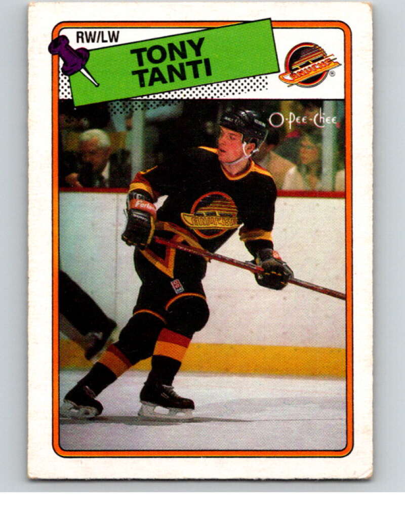 1988-89 O-Pee-Chee #82 Tony Tanti  Vancouver Canucks  V53452 Image 1