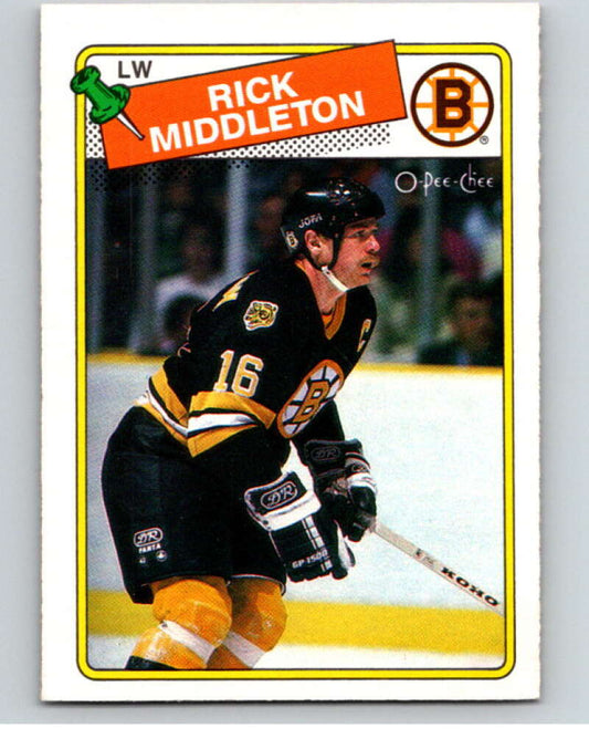 1988-89 O-Pee-Chee #87 Rick Middleton  Boston Bruins  V53459 Image 1
