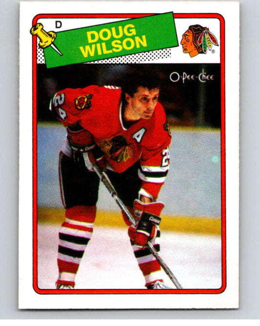 1988-89 O-Pee-Chee #89 Doug Wilson  Chicago Blackhawks  V53465 Image 1
