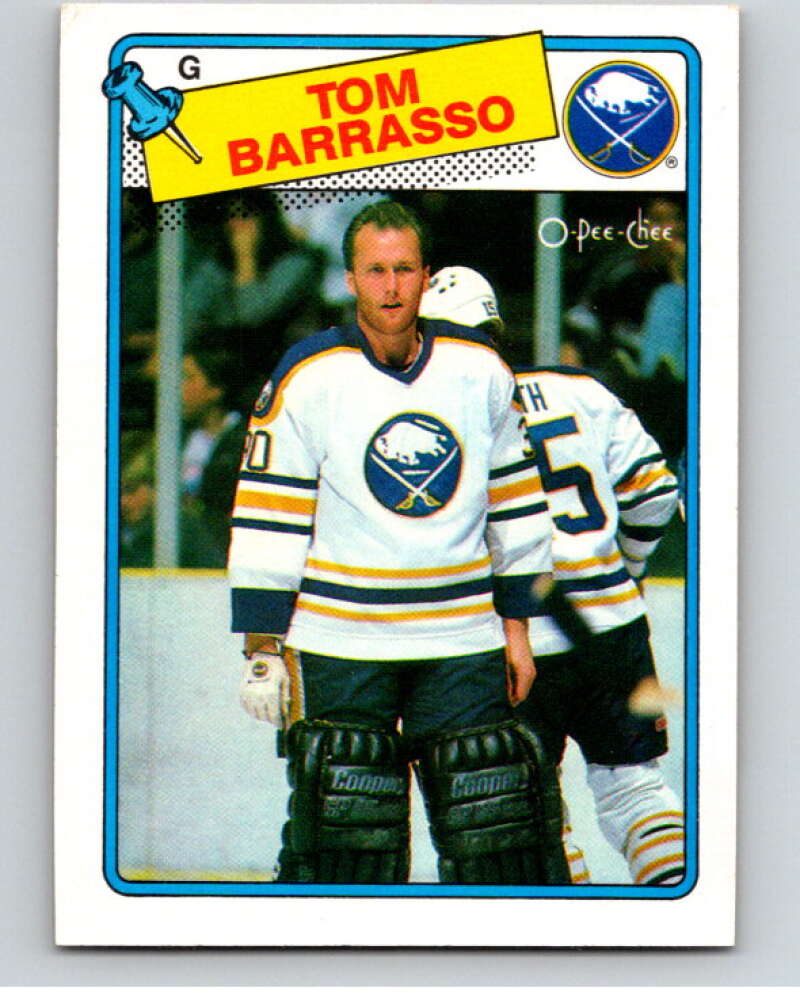 1988-89 O-Pee-Chee #107 Tom Barrasso  Buffalo Sabres  V53498 Image 1
