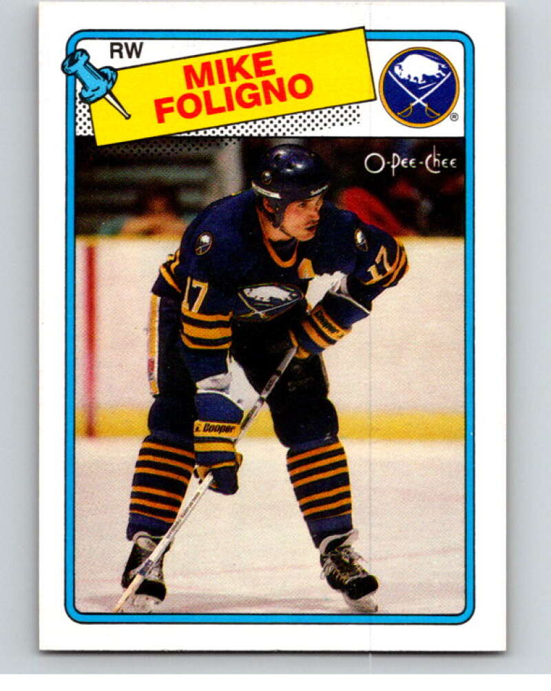 1988-89 O-Pee-Chee #184 Mike Foligno  Buffalo Sabres  V53621 Image 1